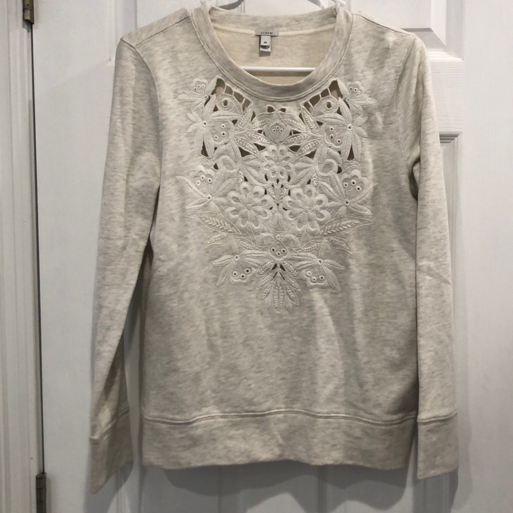 J. Crew crew neck lace sweater